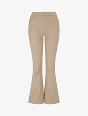 Jean coupe flare à taille haute - Beige - 1