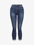 Jean skinny délavé à ourlet à retrousser - Bleu denim - 4