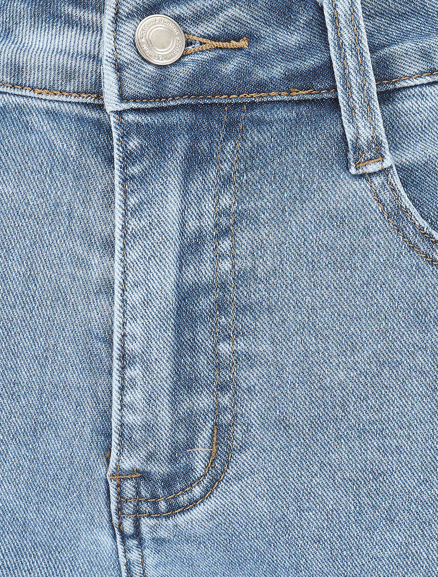 Jean coupe droite taille haute - Bleu - 3