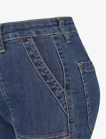 Jean droit brut à taille standard - Bleu denim - 3