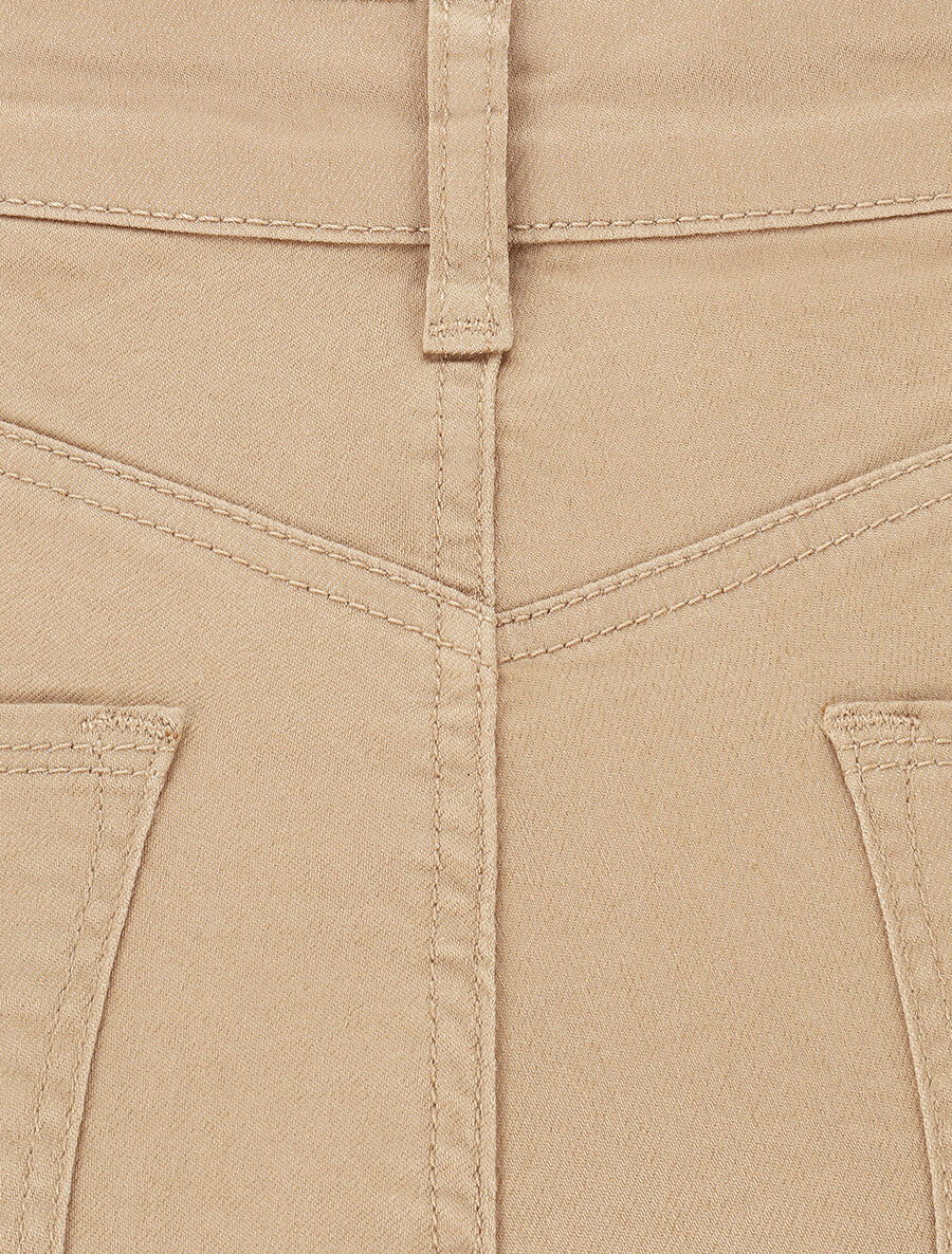 Jean droit push up taille haute - Sable - 3