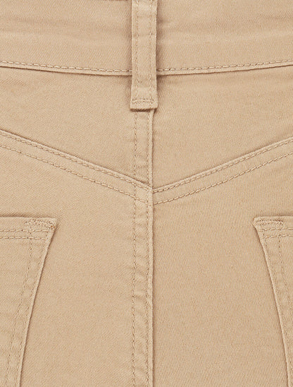 Jean droit push up taille haute - Sable - 3