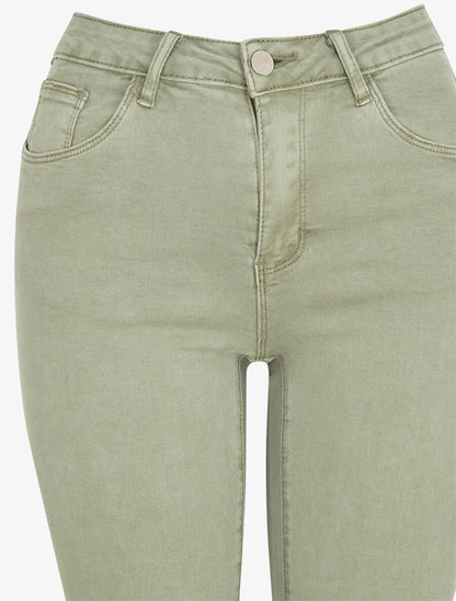 Jean uni standard coupe slim - Kaki clair - 3