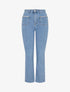 Jean à strass et bords effilochés coupe droite - Bleu - 1