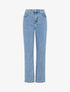 Jean à poches arrières brodées coupe droite - Bleu - 1