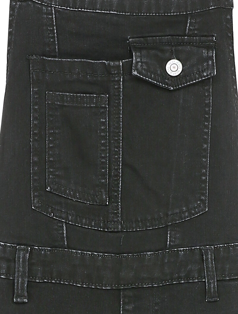 Salopette en jean délavé coupe slim à poche avant stylisée - Noir - 3