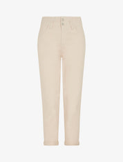 Jean mom taille haute froncée - Beige clair - 1
