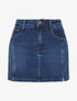 Short en jean style jupe taille standard - Bleu - 1