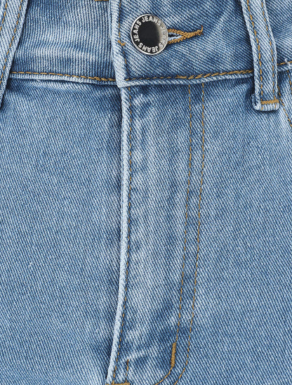 Jupe mi-longue en jean - Bleu - 3