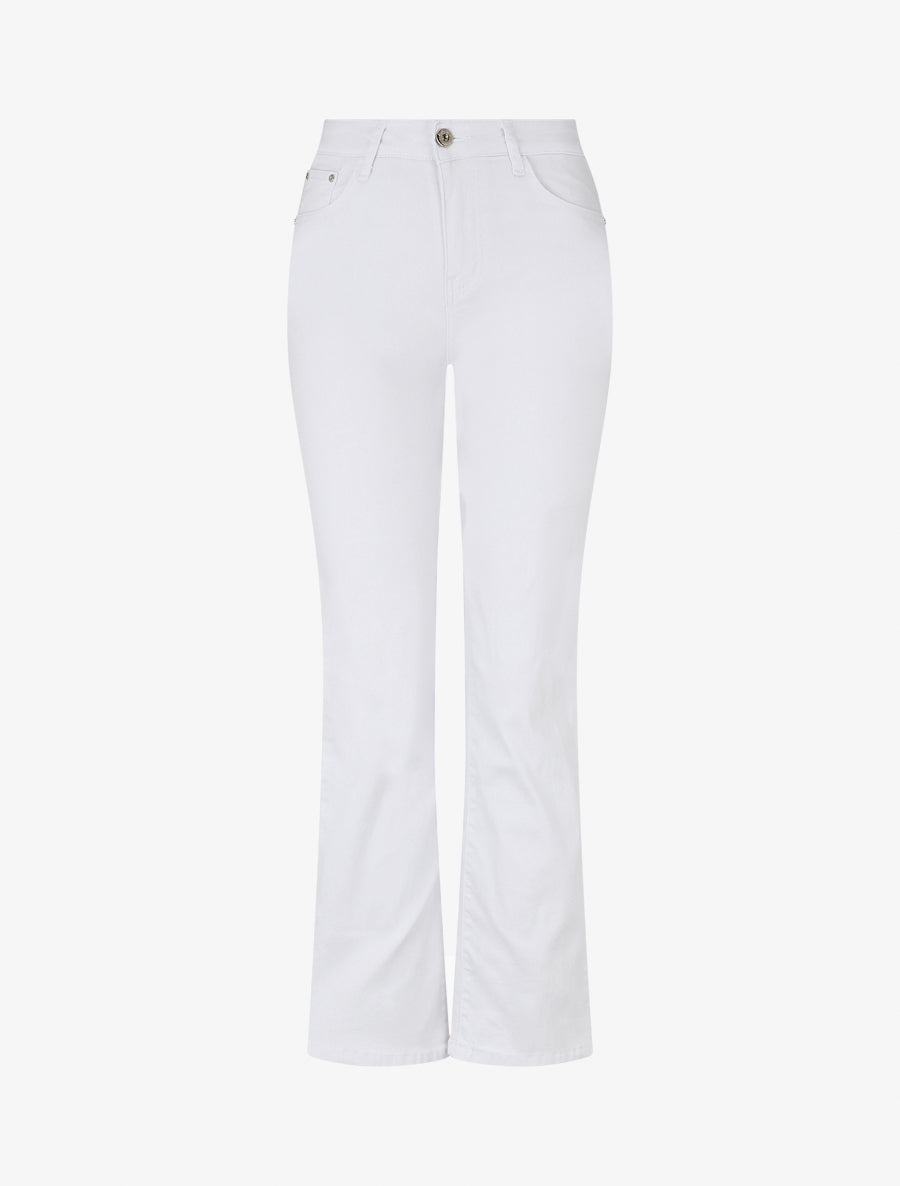 Jean droit basique taille haute - Blanc - 1