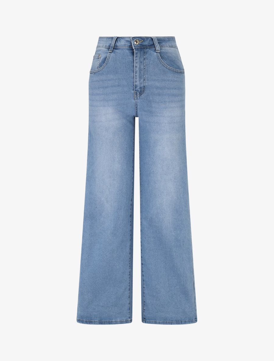 Jean ample coupe droite - Bleu - 1