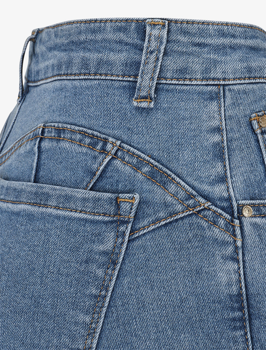 Jean droit taille haute - Bleu - 3