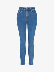 Jean coupe skinny taille haute - Bleu - 1