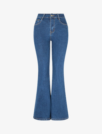 Jean flare taille haute - Bleu brut - 1