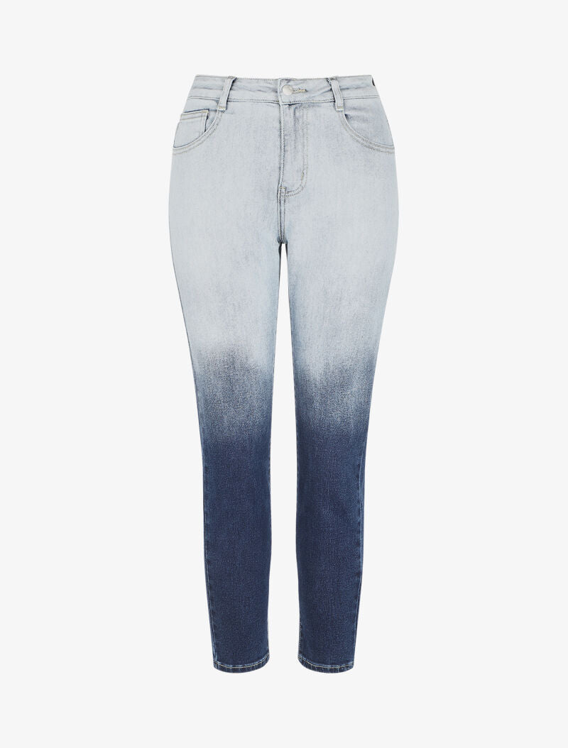 Jean boyfriend effet dégradé - Bleu denim - 1