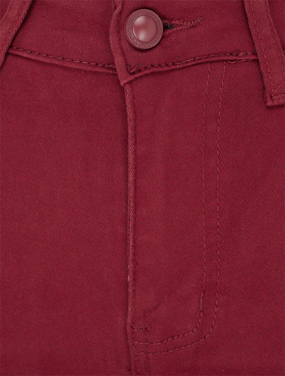 Jean skinny uni taille haute - Rouge - 3