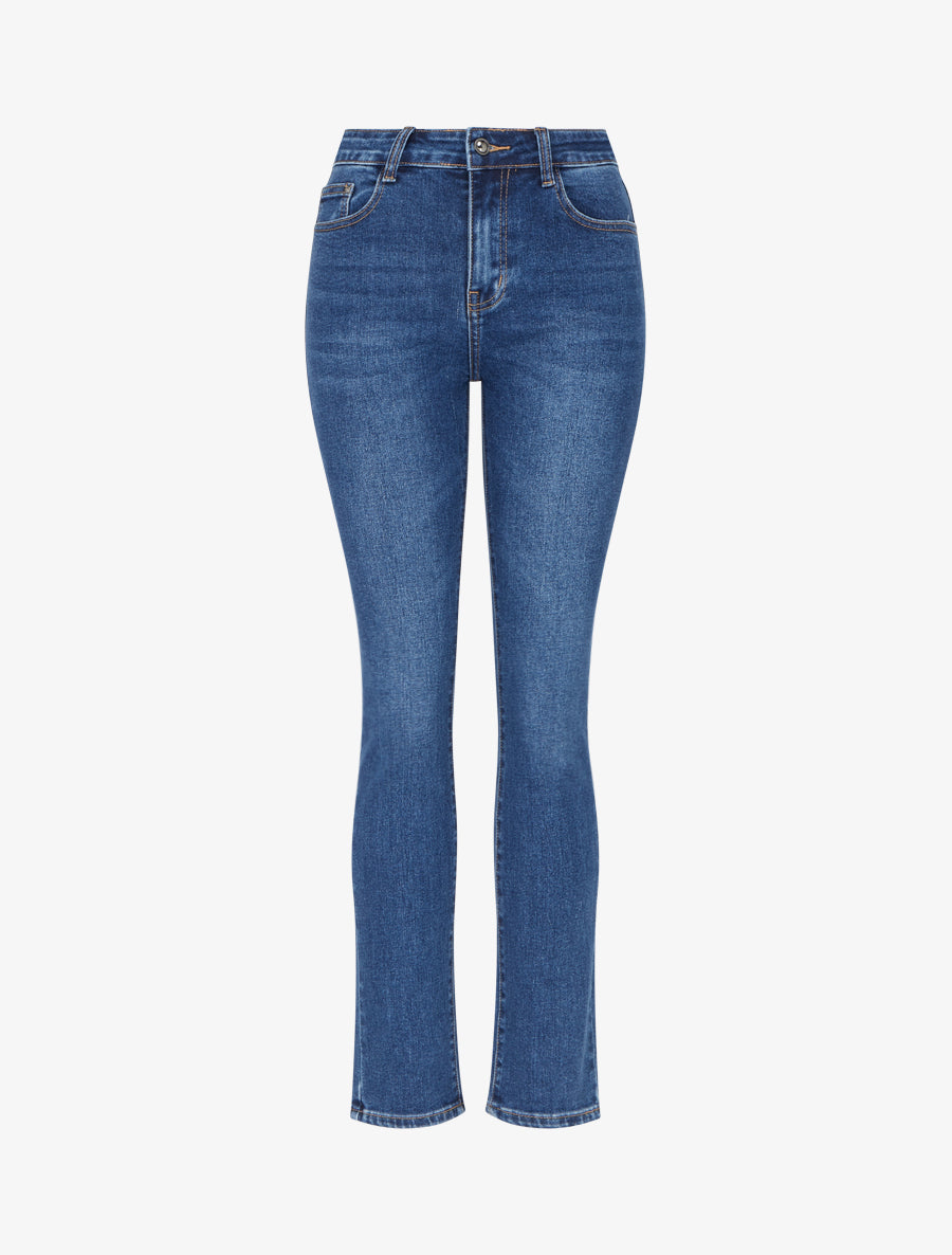 Jean délavé coupe slim - Bleu - 1
