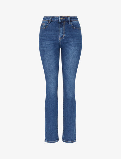 Jean délavé coupe slim - Bleu - 1