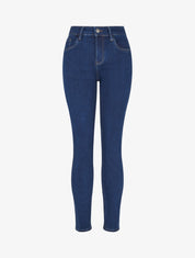 Jean slim taille haute - Bleu - 1