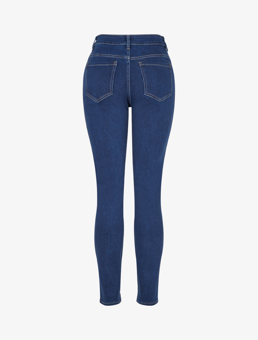 Jean slim taille haute - Bleu - 2
