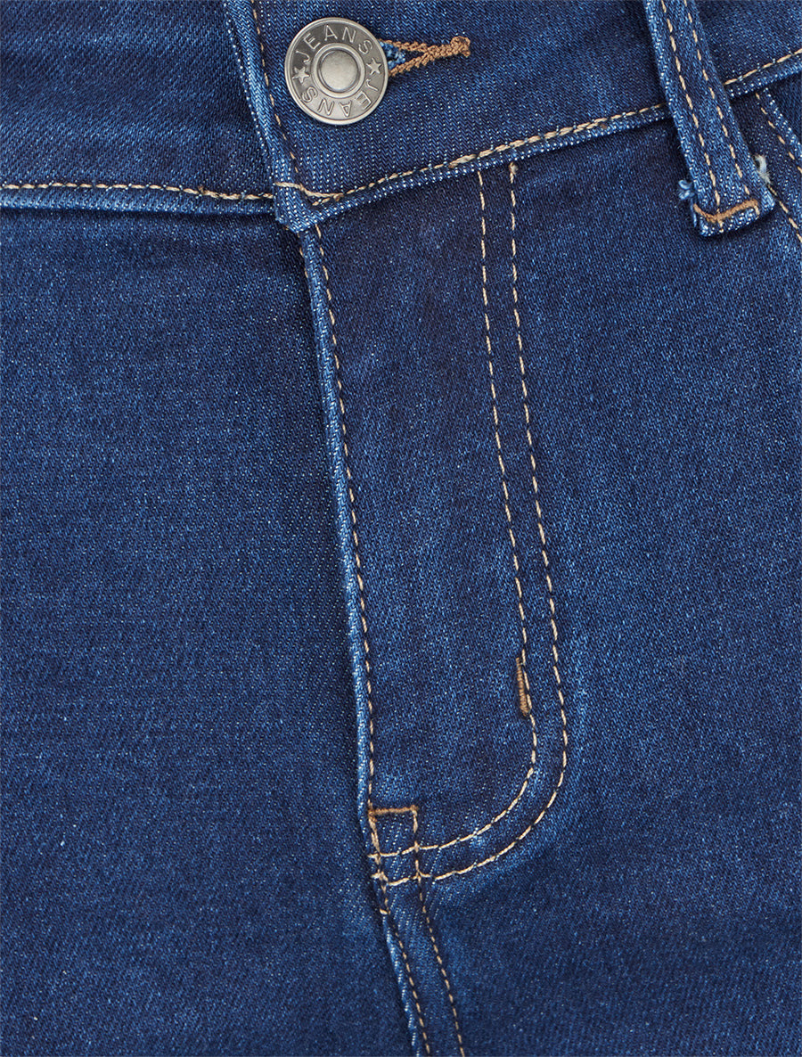 Jean slim taille haute - Bleu - 3