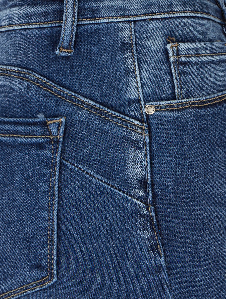 Jean skinny push up délavé - Bleu - 3