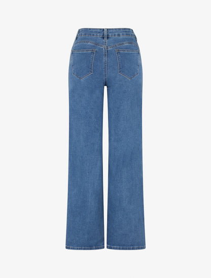 Jean wide leg push-up - Bleu - 2