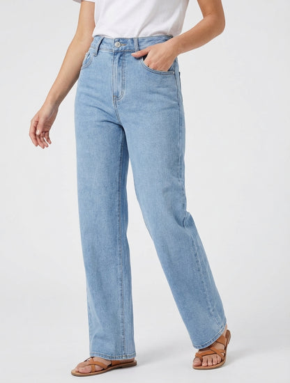 Jeans mit hoher Taille - Hellblau
