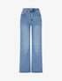 Jean wide leg délavé - Bleu - 1