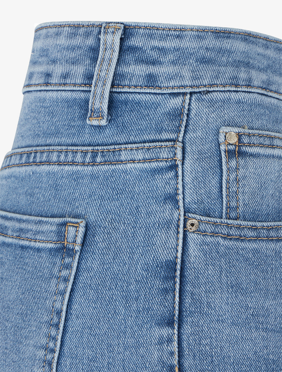 Jean wide leg délavé - Bleu - 3