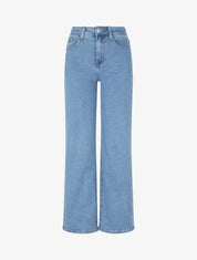 Jean push up à poches floqués coupe droite - Bleu - 1