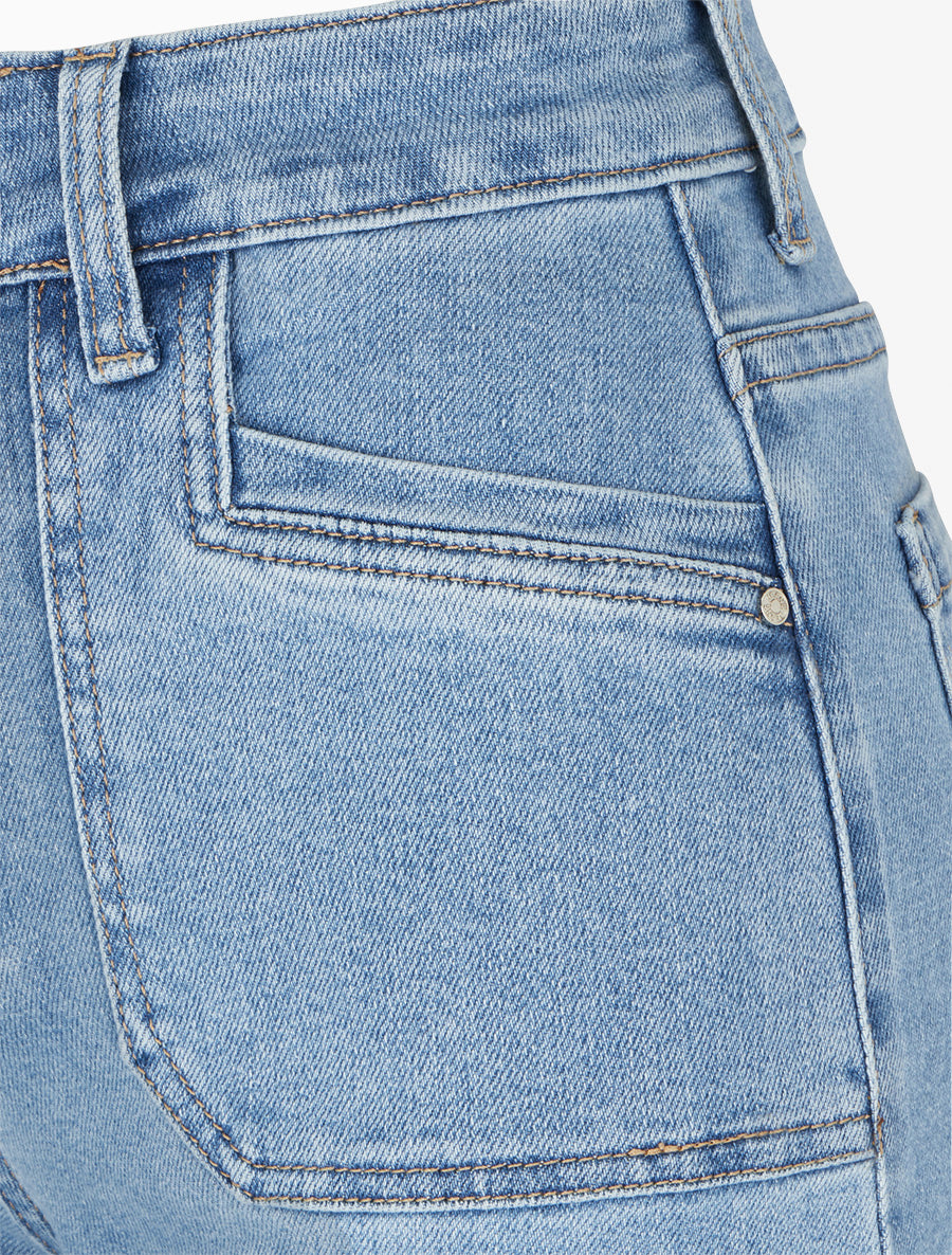 Jean wide leg à 4 poches coupe droite - Bleu - 3