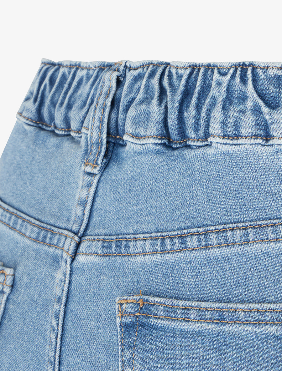 Jean élastiqué coupe mom fit - Bleu - 3