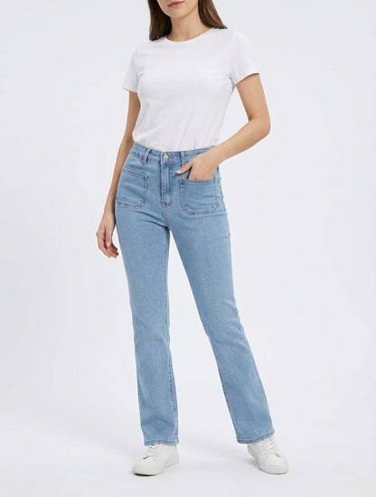 Jean Push-up mit geradem Schnitt - Blau