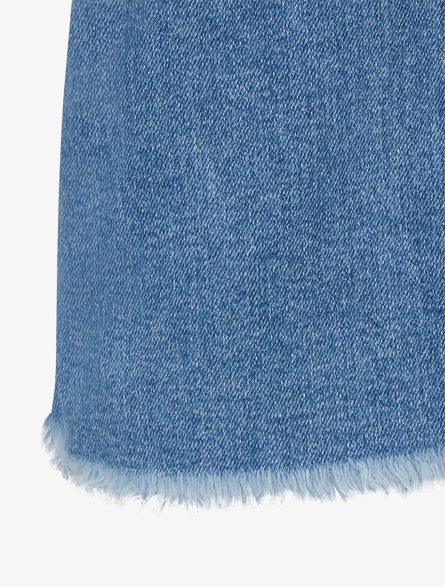 Jean à bords frangés coupe flare - Bleu - 3