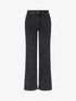 Jean uni wide leg coupe droite - Noir - 1