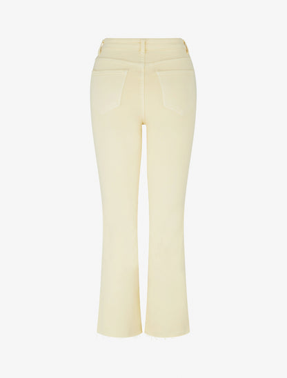 Jean flare taille haute à bords francs - Jaune pastel - 2