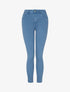 Jean skinny uni à taille standard - Bleu clair - 1