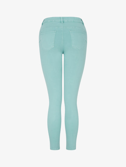 Jean skinny uni à taille standard - Vert d&