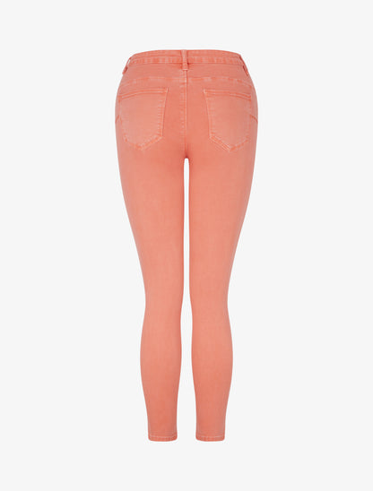 Jean skinny uni à taille standard - Corail - 2
