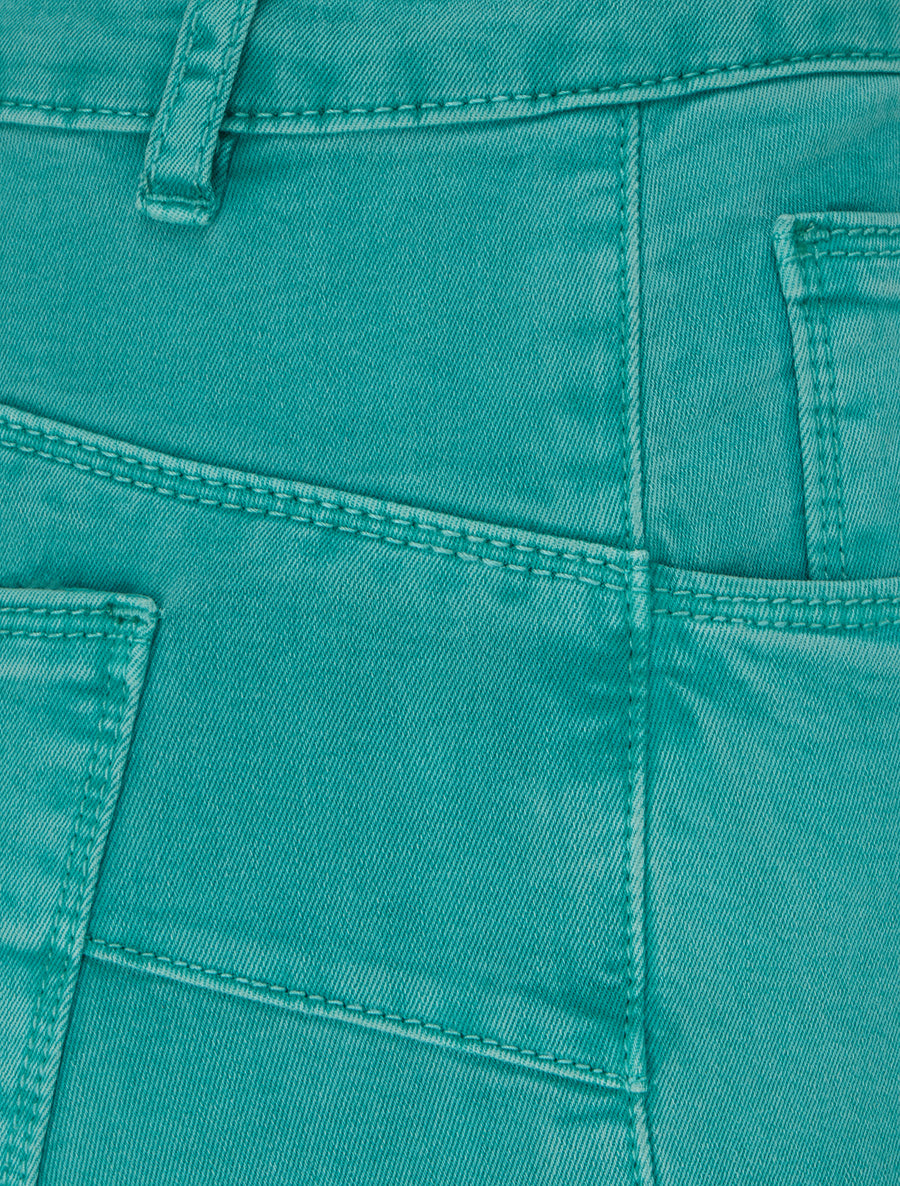 Jean skinny uni à taille standard - Turquoise - 3