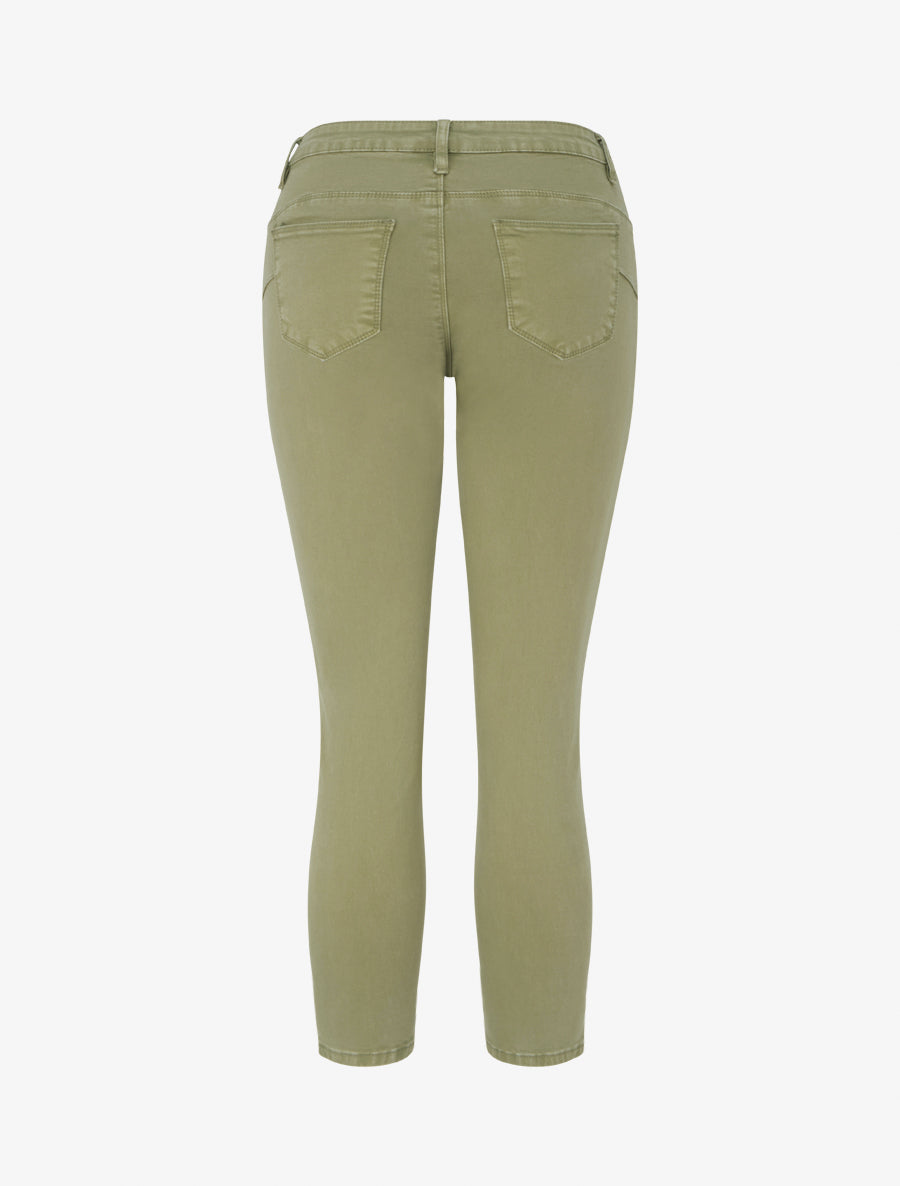 Jean skinny uni à taille standard - Kaki clair - 2