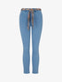 Jean skinny à ceinture imprimée - Bleu clair - 1