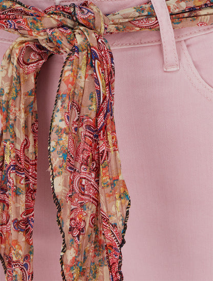 Jean skinny à ceinture imprimée - Rose pâle - 3