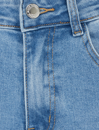 Pantacourt large en jean - Bleu - 3