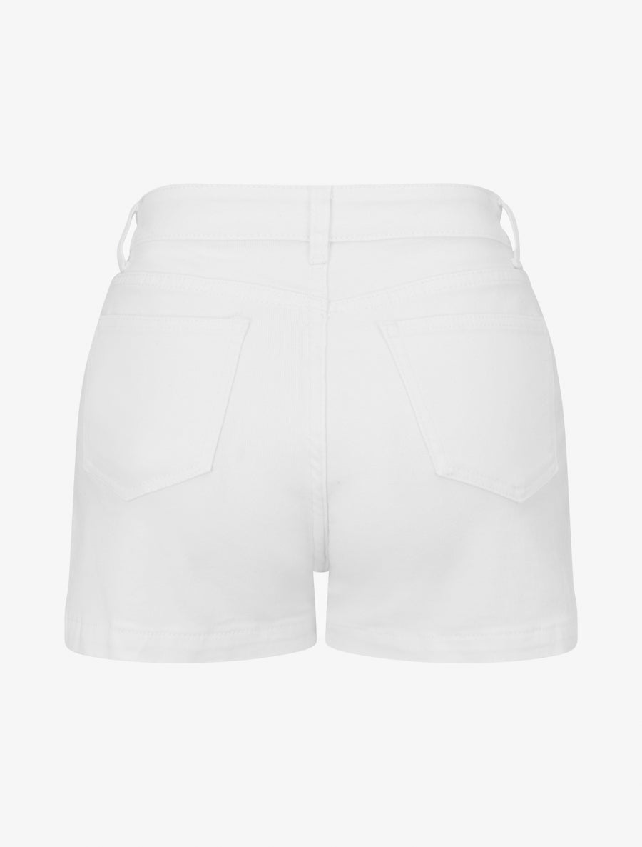 Short en jean taille standard coupe ajustée - Blanc - 2