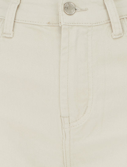 Jean grande taille coupe droite - Beige - 3