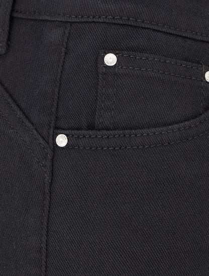 Jean grande taille uni coupe droite - Noir - 3