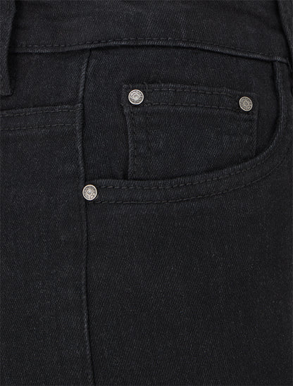 Jean grande taille coupe droite - Noir - 3