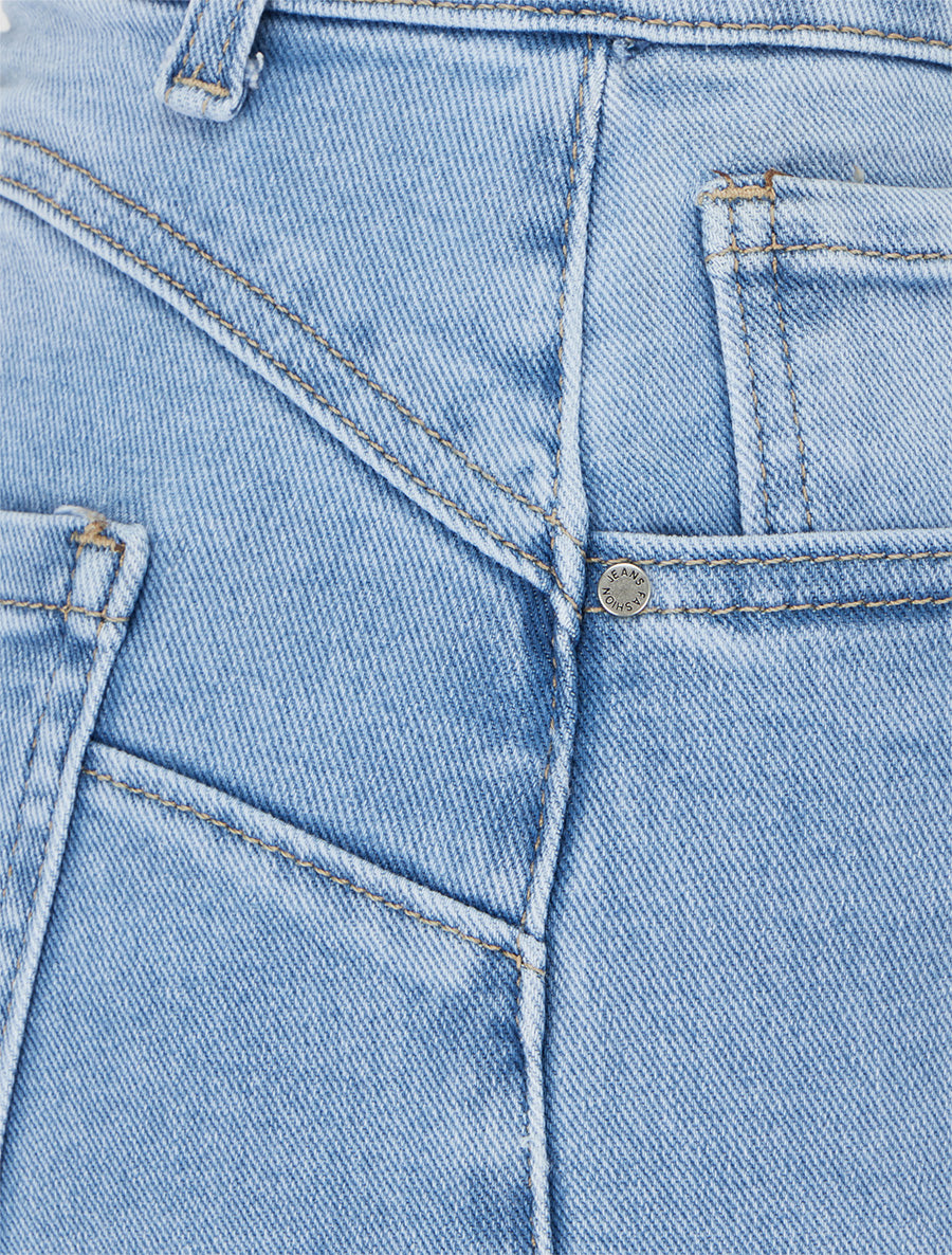 Jean droit push-up taille haute - Bleu clair - 3